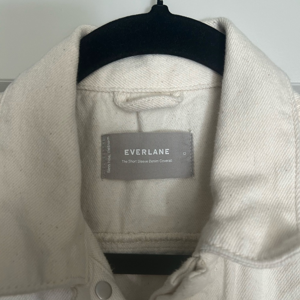 Everlane Super Soft Jean Coverall in Cream, Size 0 - Picture 7 of 7